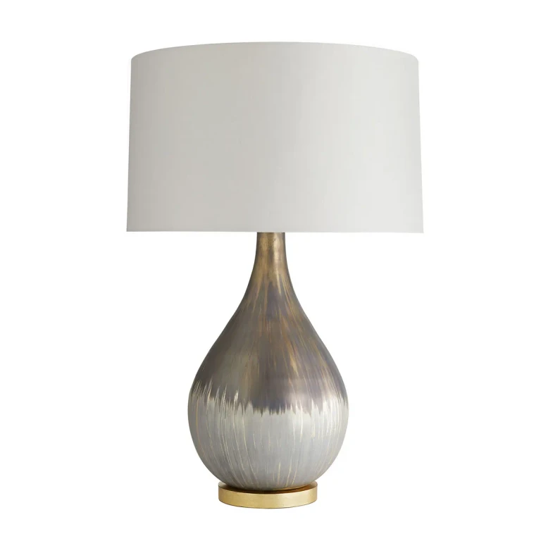 Satin Silvered Bronze One Light Table Lamp from the Romy Collection