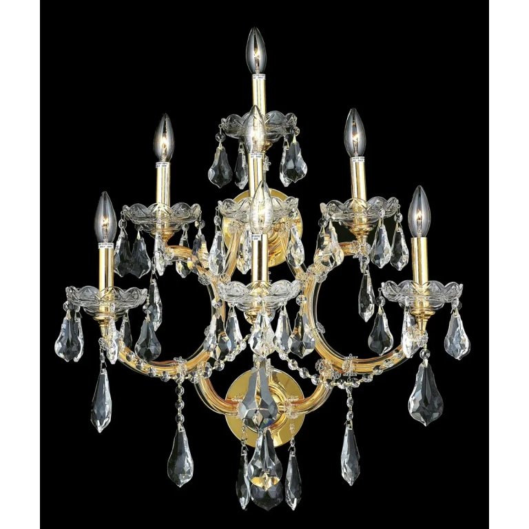 Gold Seven Light Wall Sconce from the Maria Theresa Collection