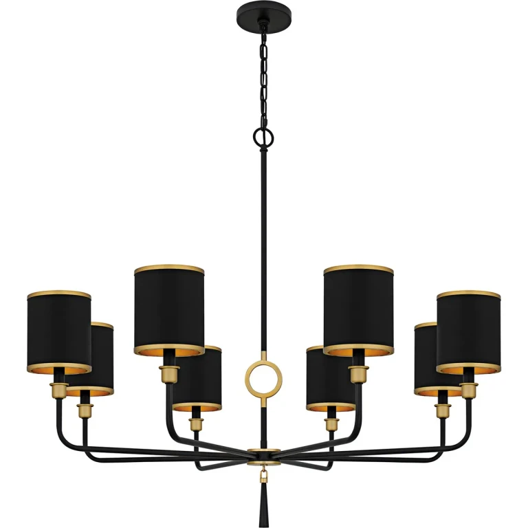 Matte Black Chandelier from the Lockery Collection