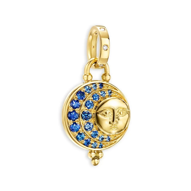 Temple St. Clair 18K Yellow Gold Sapphire & Diamond Eclipse Pendant