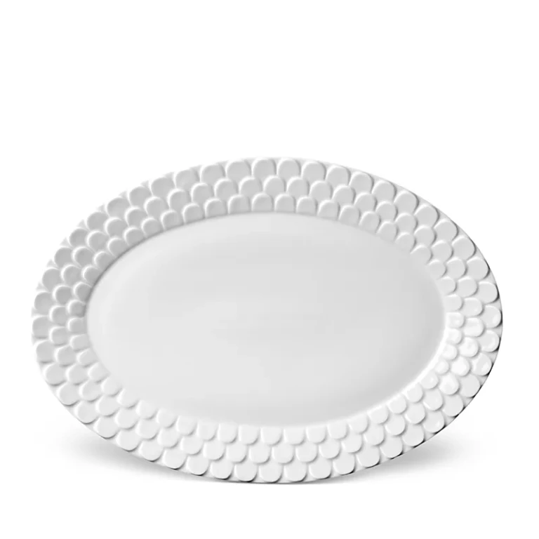 L'Objet Aegean White Oval Platter