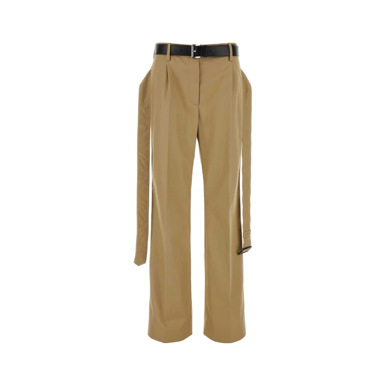 Prada Cappuccino Twill Pant Corda Co-vitello Pantaloni - Women