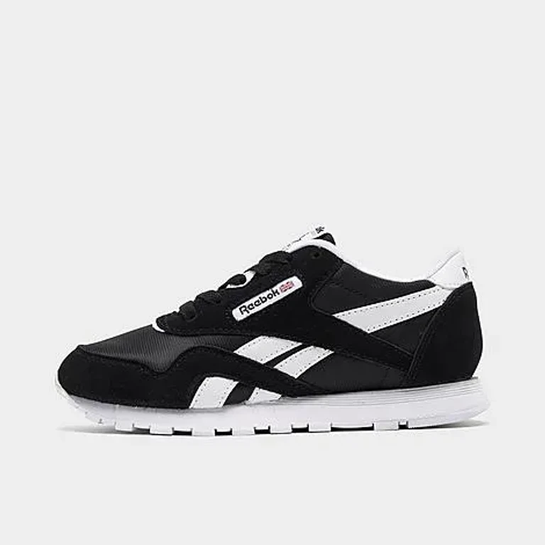 Reebok Boys Little Kids Classic Nylon Casual Shoes in Black/White Size: 1.0