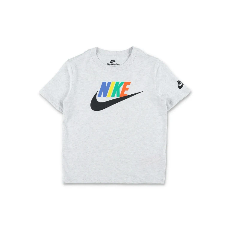 Boy's T-shirt in Cotton Blend with Contrast Swoosh Logo (86N166X58)