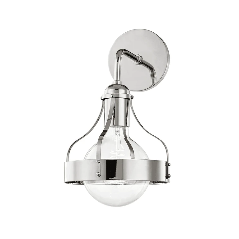 Polished Nickel One Light Wall Sconce from the Violet Collection