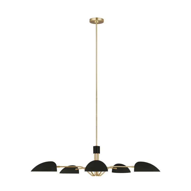 Visual Comfort Studio Jane 5-Light Chandelier in Midnight Black And Burnished Brass by Ellen Degeneres