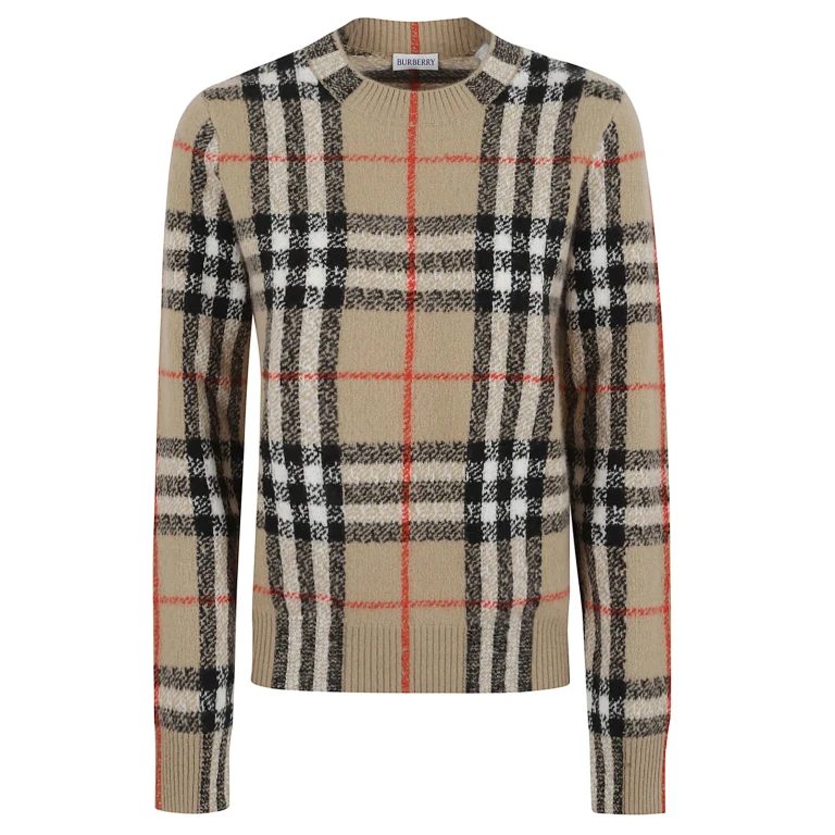 Burberry Pull Col Rond - Beige