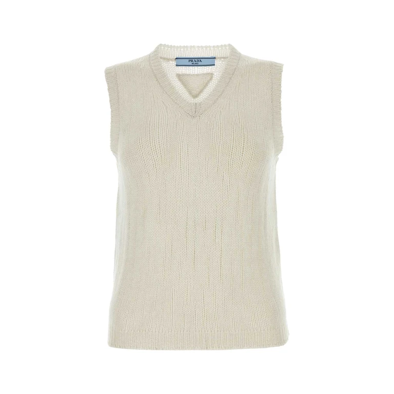 Prada Chalk Cashmere Vest