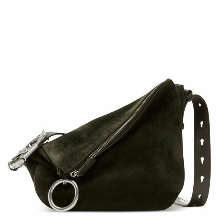 Burberry Small Knight Suede Shoulder Bag