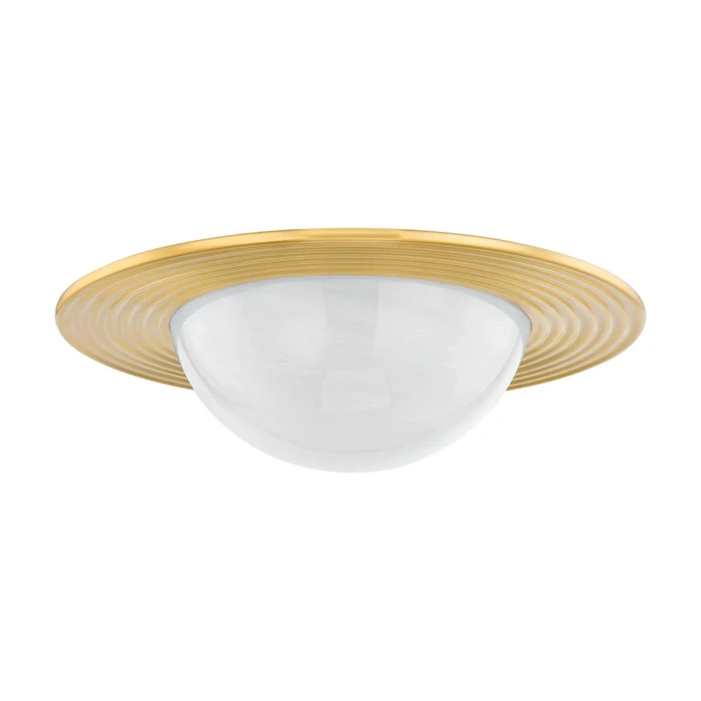 Aged Brass LED Flush Mount from the Geraldton Collection