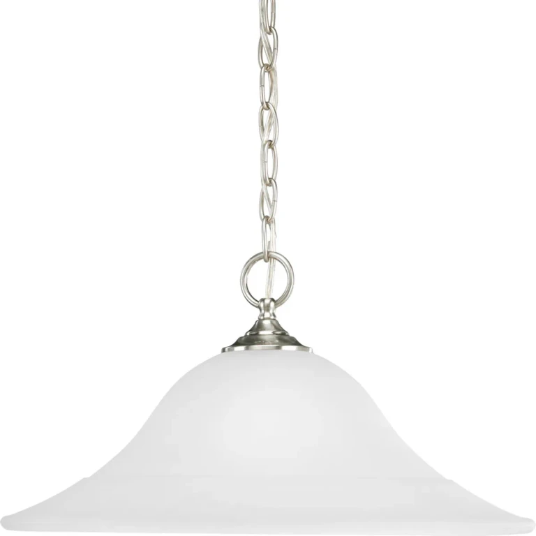 Brushed Nickel One Light Pendant from the Trinity Collection