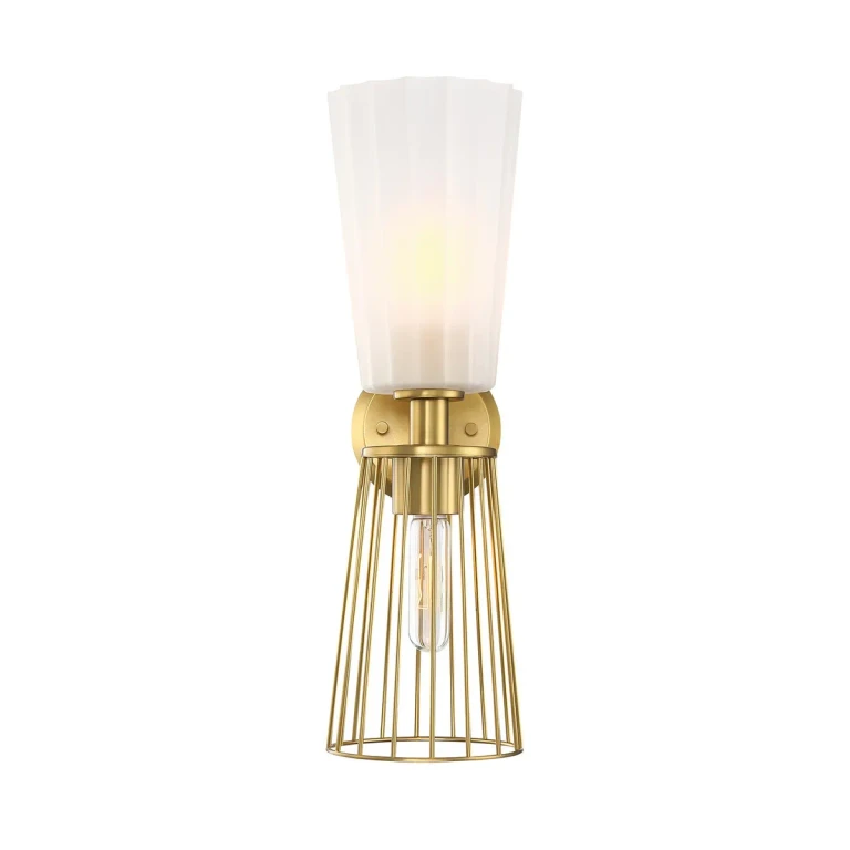 Brushed Gold Two Light Wall Sconce from the Liana Collection