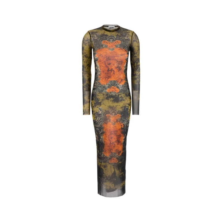 Jean Paul Gaultier Printed Tulle Dress