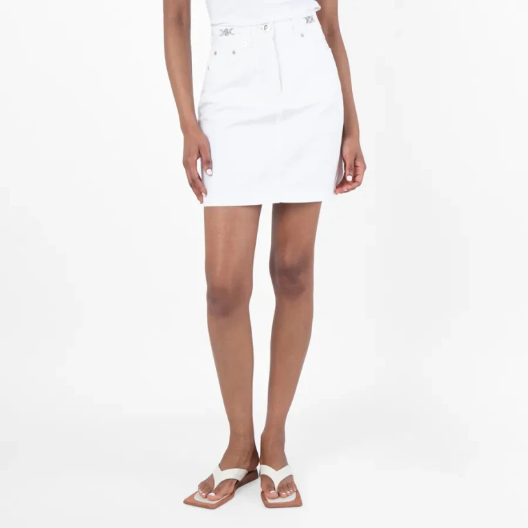Versace Cotton Denim A-Line Skirt