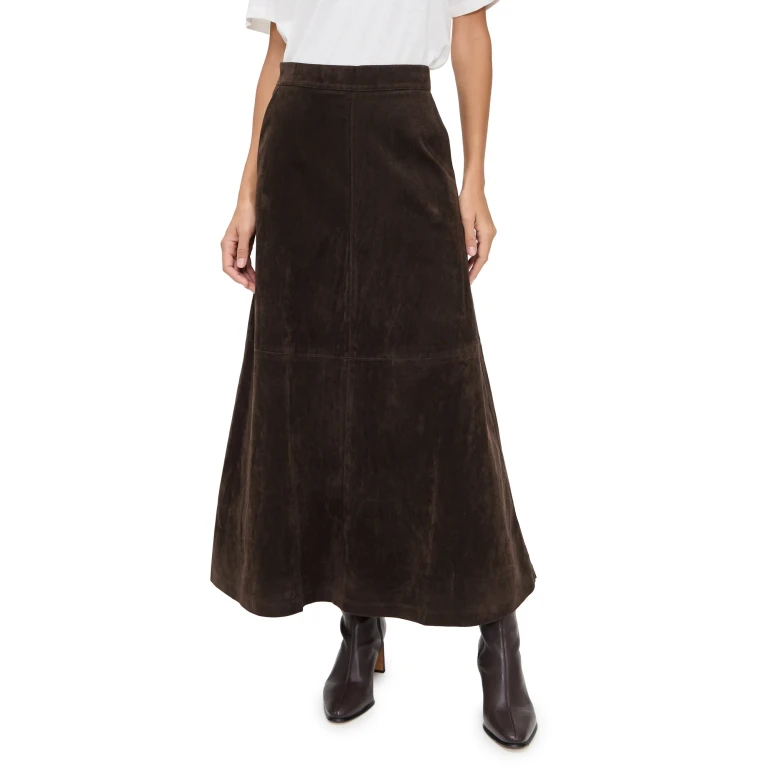 Joe's Jeans The Tavi Vegan Suede Skirt Dark Chocolate 12