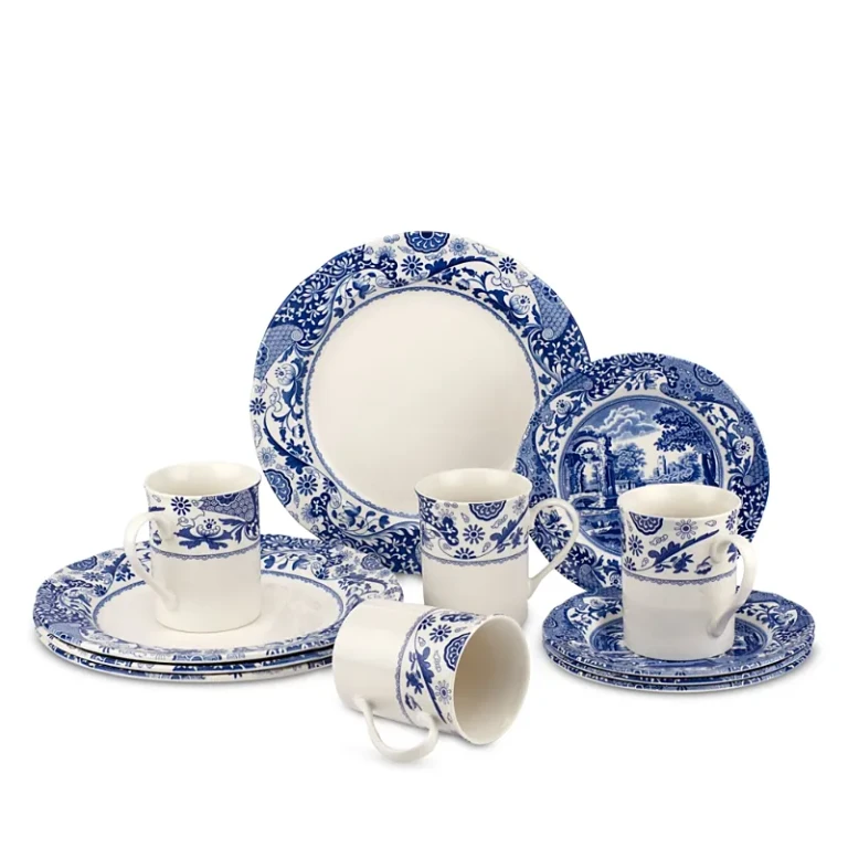 Spode Blue Italian Brocato 12 Piece Dinnerware Set