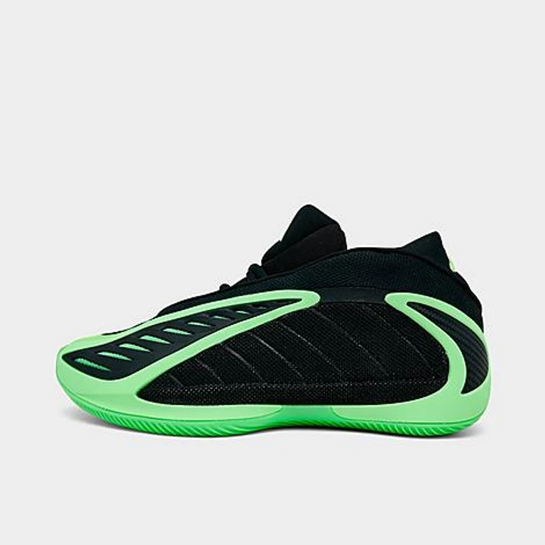adidas Big Kids Anthony Edwards 2 Basketball Shoes in Core Black/Lime Burst/Core Black Size: 3.5