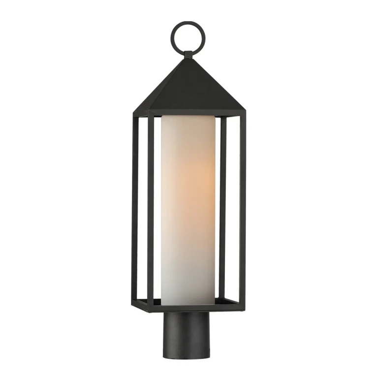 Black One Light Outdoor Post Mount from the Aldous Collection