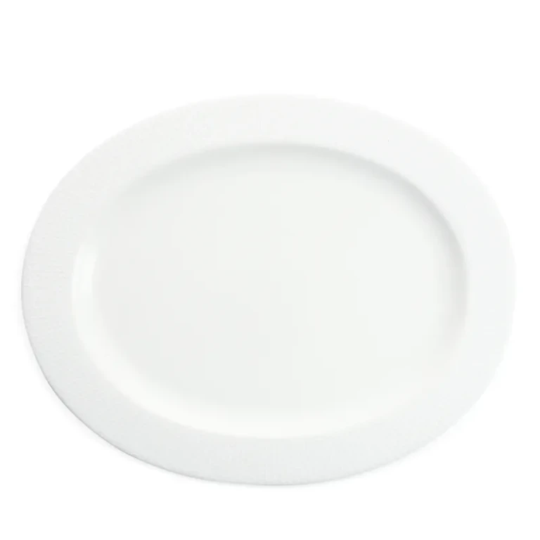 Fortessa Amanda White Embossed Oval Platter, 14