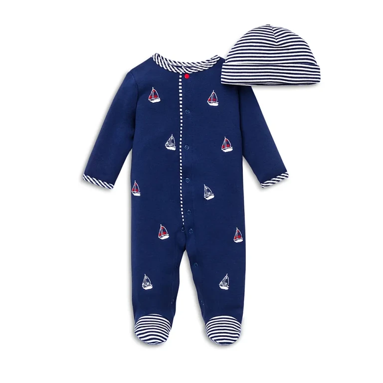 Little Me Boys' Sailboats Footie & Hat Set - Baby