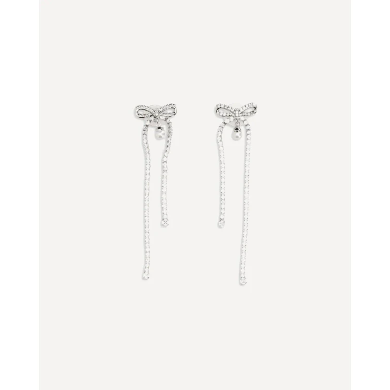 SELF-PORTRAIT Crystal bow pearl Earrings Female UNI