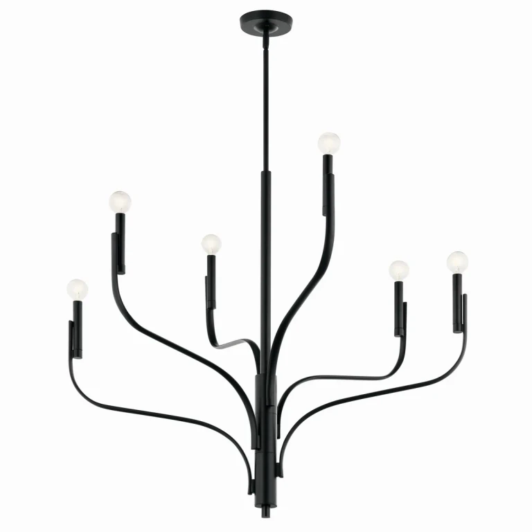 Black Six Light Chandelier from the Livadia Collection