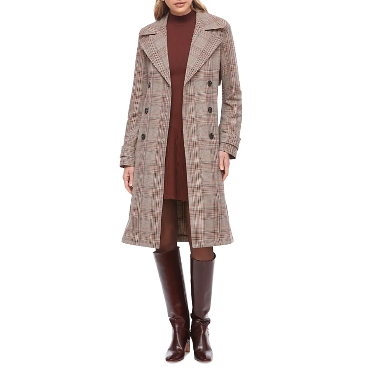 Bagatelle Plaid City Trench Coat