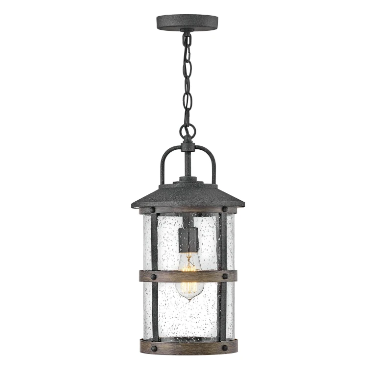 Aged Zinc LED Outdoor Lantern from the Lakehouse Collection