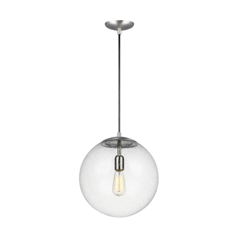 Leo Globe Pendant Light in Satin Aluminum