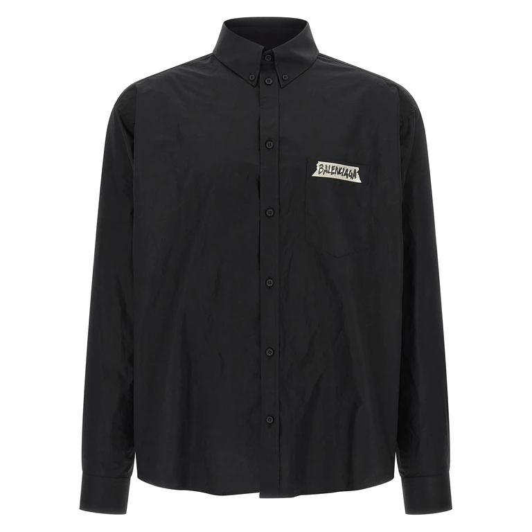 Balenciaga Black Cotton Blouse - Men