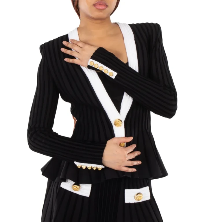 Balmain Button-Detailed Curved Hem Jacket