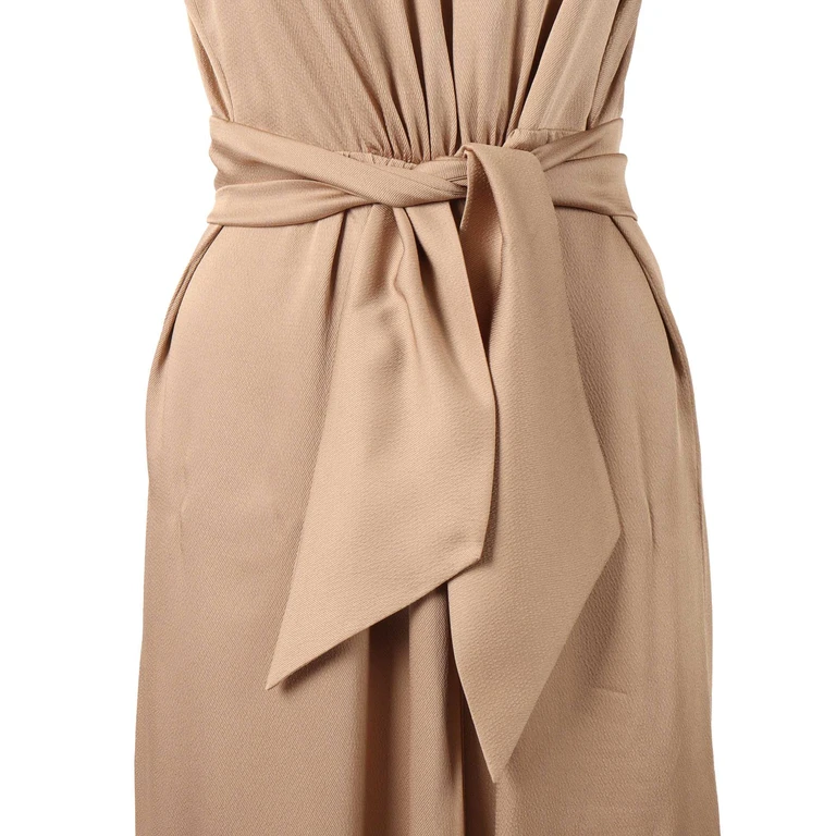 Emporio Armani Woman DRESS Beige Polyester Lining Midi - Women