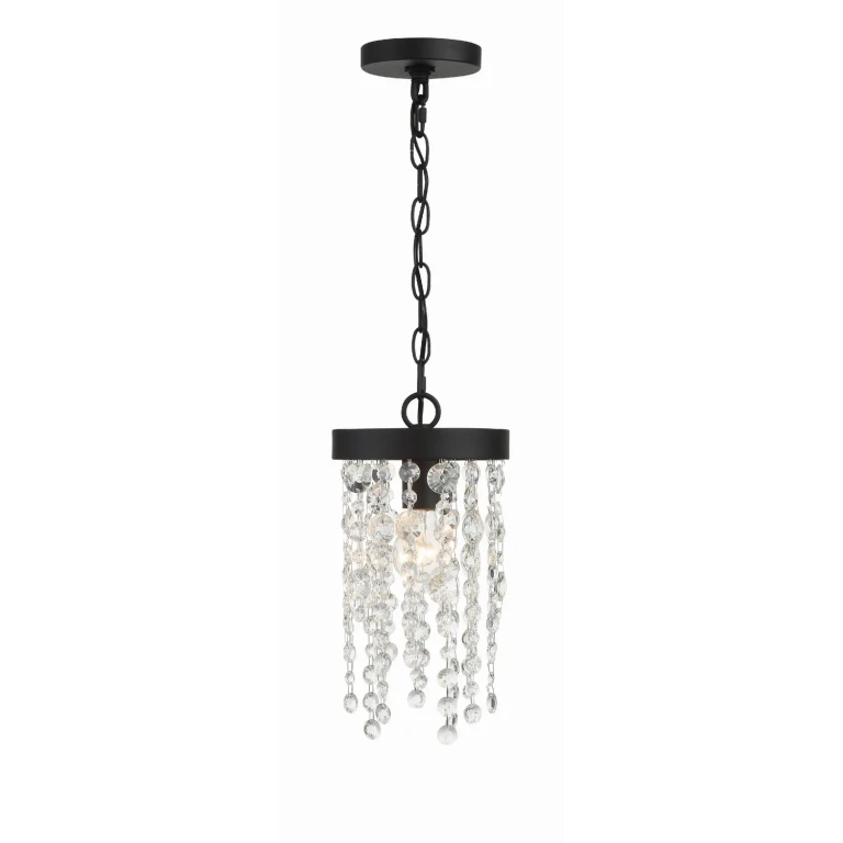 Black Forged One Light Pendant from the Winham Collection