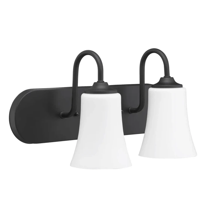 Flat Black Two Light Vanity from the Gwyneth Collection