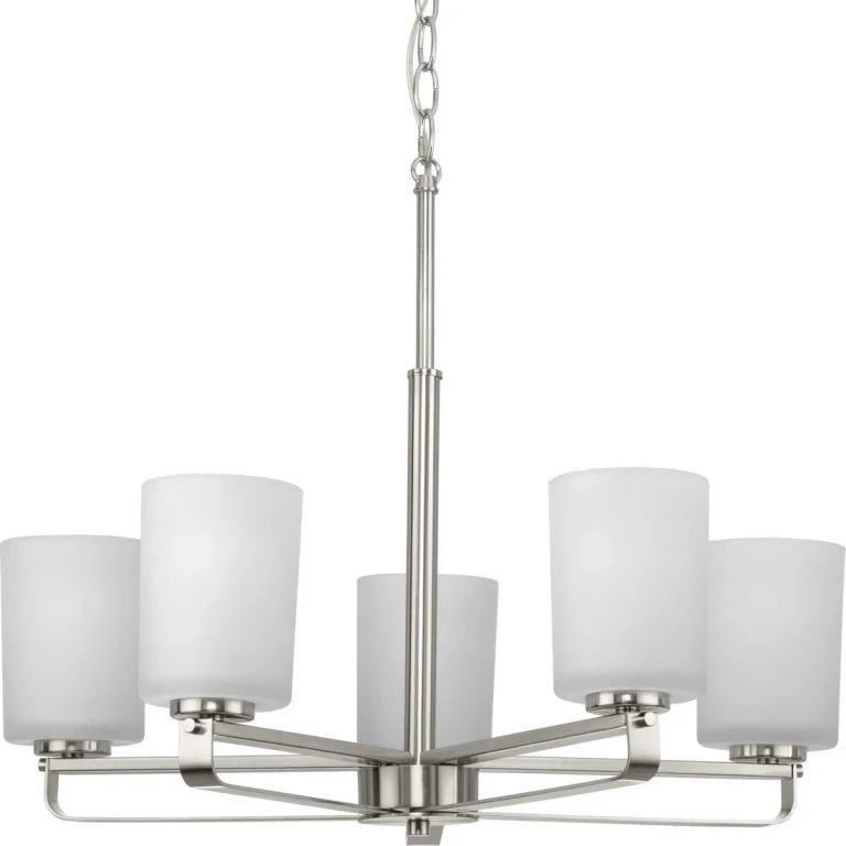 Brushed Nickel Five Light Chandelier from the League Collection