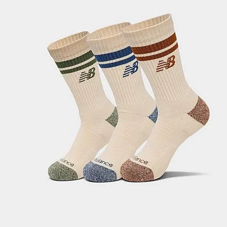 Active Lifestyle Striped Crew Socks (3-Pack)