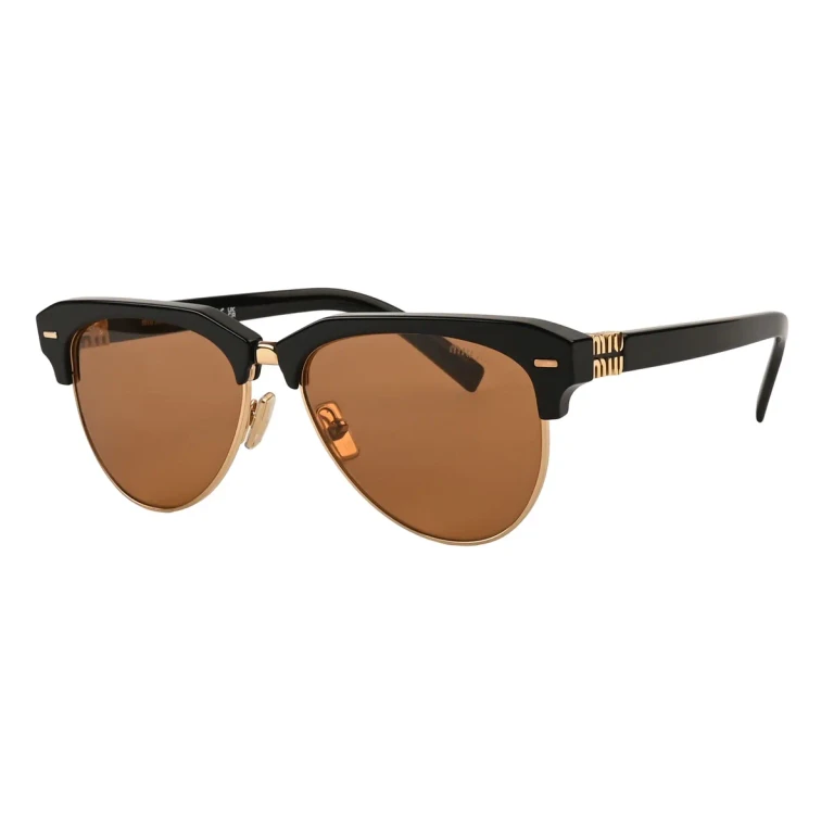 Miu Miu Brown Pilot Ladies Sunglasses MU 09ZS 1AB2Z1 57