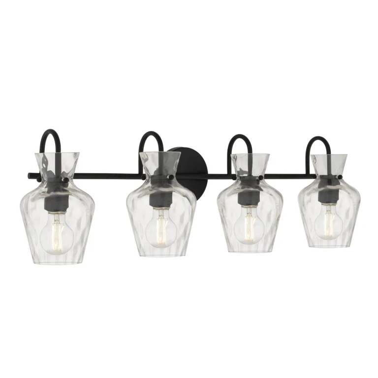 Matte Black Bathroom Vanity Light from the Hollis Collection