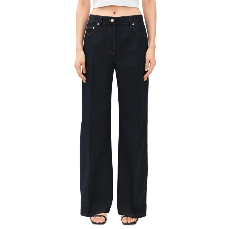 Helmut Lang Relaxed Bootcut Trousers Navy Melange 27