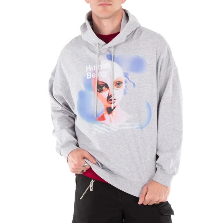 GCDS Human Being Printed Cotton Hoodie