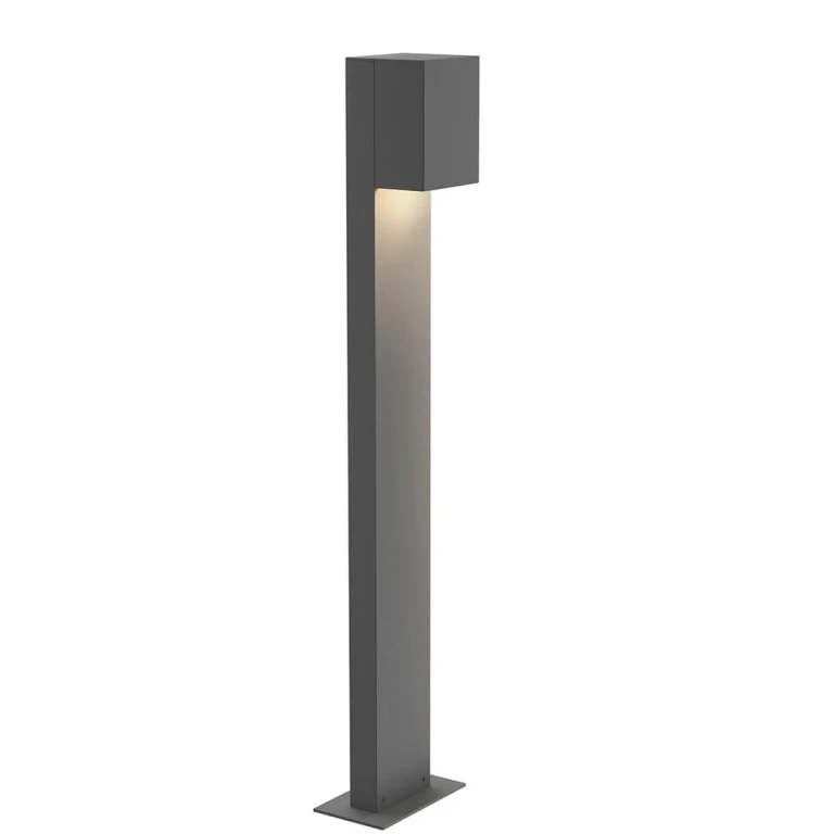 Box 28" LED Bollard in Textured Gray