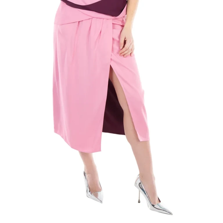 JW Anderson Draped Colour-Block Twisted Midi Skirt