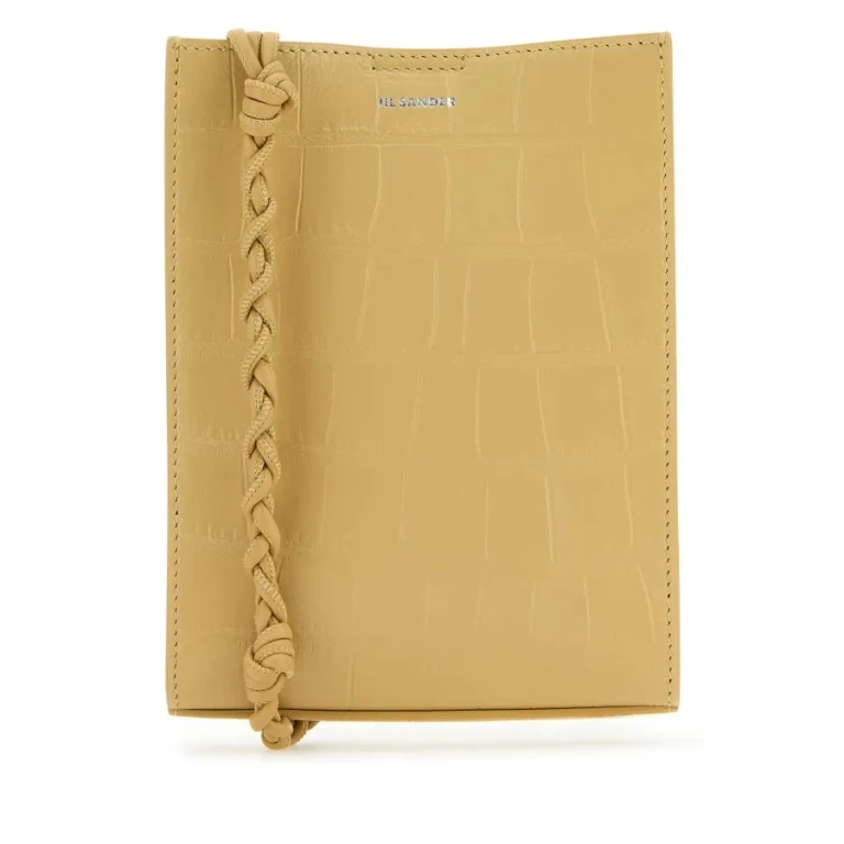 Beige Leather Small Tangle Shoulder Bag