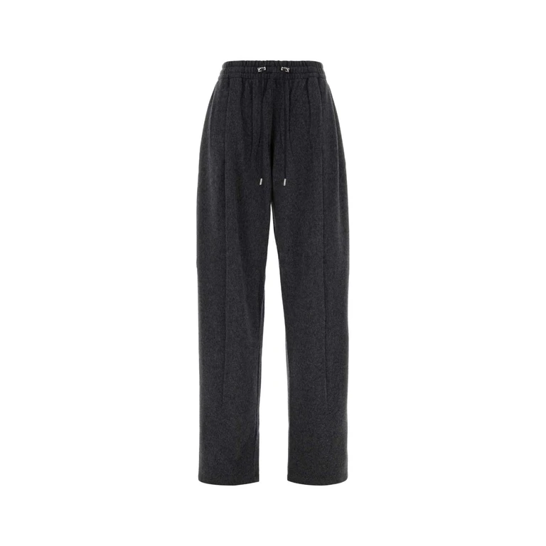 Prada Dark Grey Wool Blend Pant Ardesia Pantaloni - Women