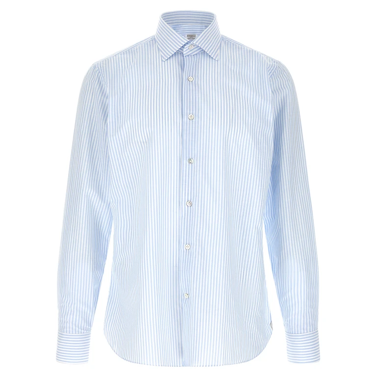 Borriello Striped shirt Light Blue Cotton Shirt, Blouse - Men