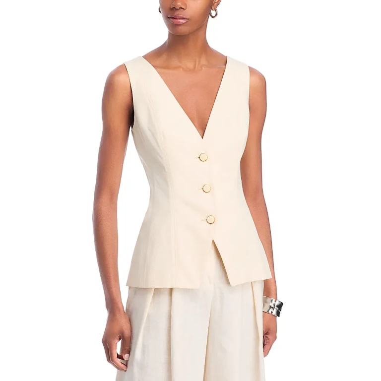 Veronica Beard Avalina Sleeveless V Neck Vest