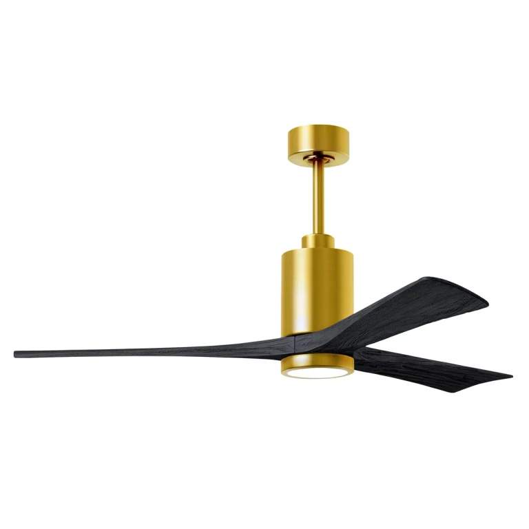 Patricia 6-Speed DC 60" Ceiling Fan w/ Integrated Light Kit in Brushed Brass with Matte Black blades