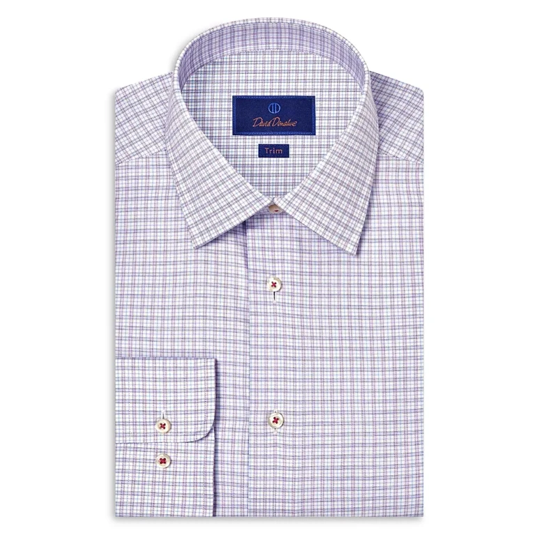 David Donahue Slim Fit Printed Dress Shirt