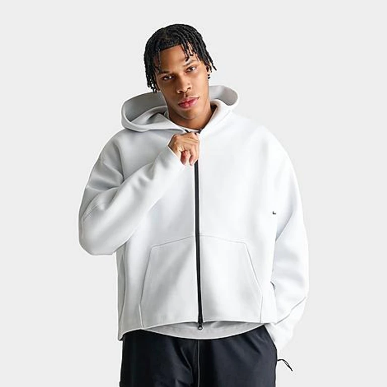 Nike Men's Tech Fleece Ergo Full-Zip Hoodie in Off White/Black Size: Small
