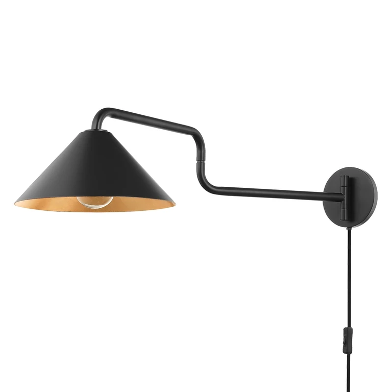 Gold Leaf Soft Black Combo One Light Wall Sconce from the Brianna Collection